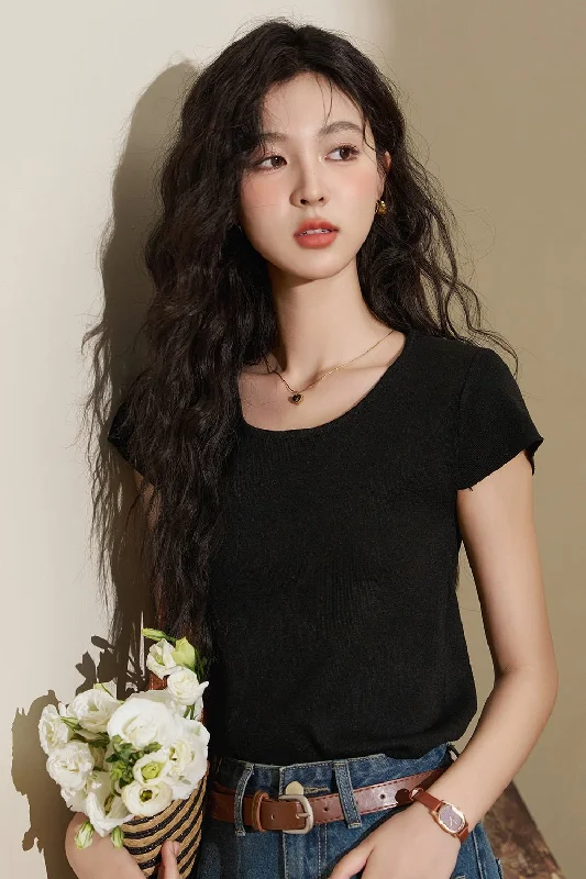 Final Clearance Women's Short Sleeve Knit T-shirt