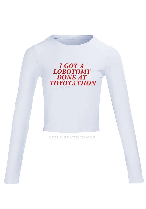 Lobotomy At Toyotathon Long Sleeve Crop Top Cherrykitten