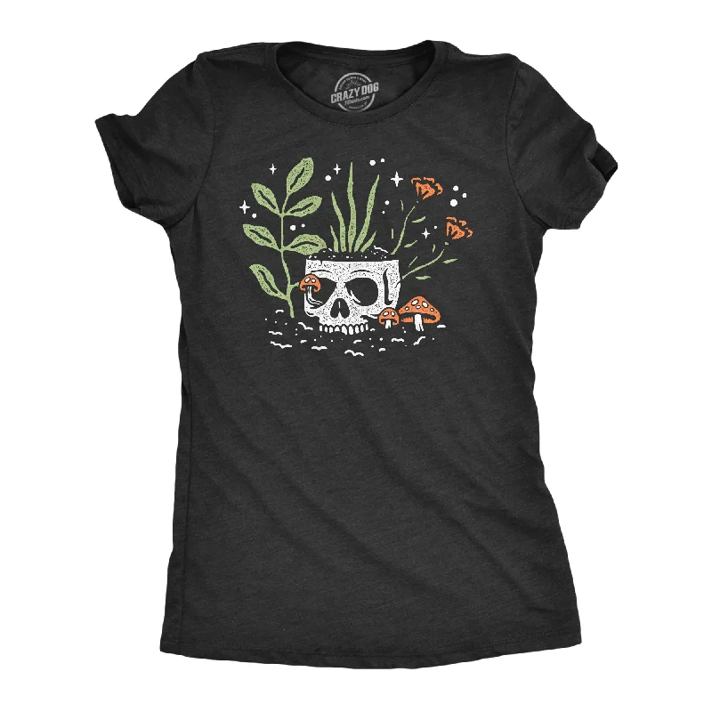 Members Only Skull Flowers Women's T Shirt