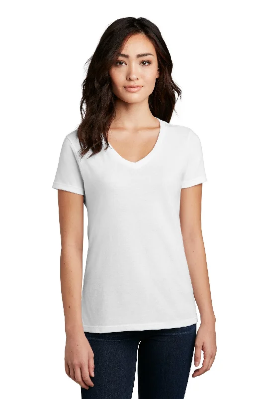 Ladies' V-Neck Tee - White