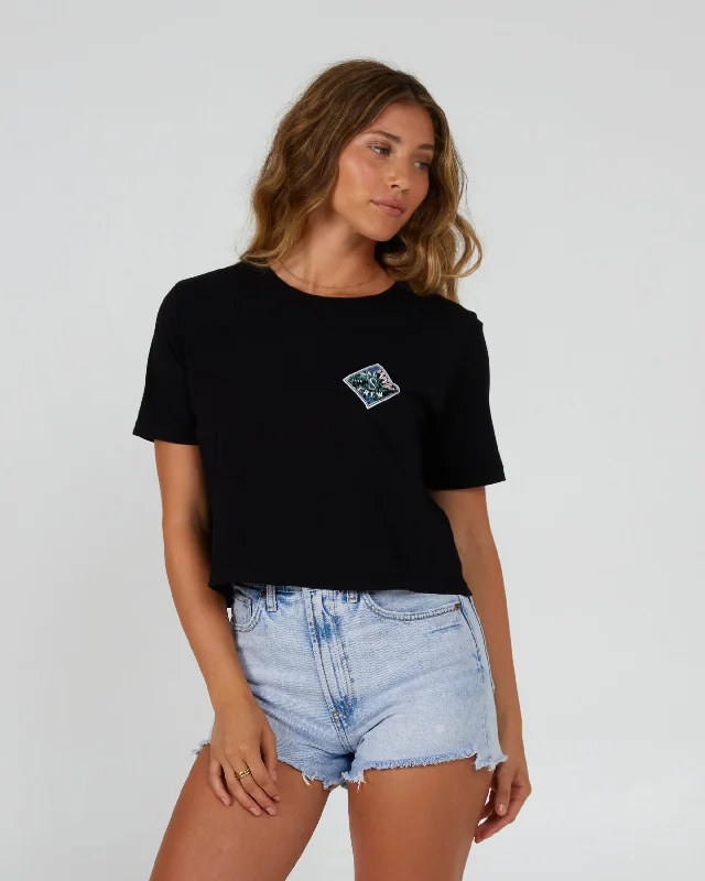 Today Only Tippet Fill Crop Tee - Black