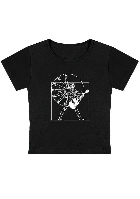 Vitruvian Man Guitar Y2K Baby Tee