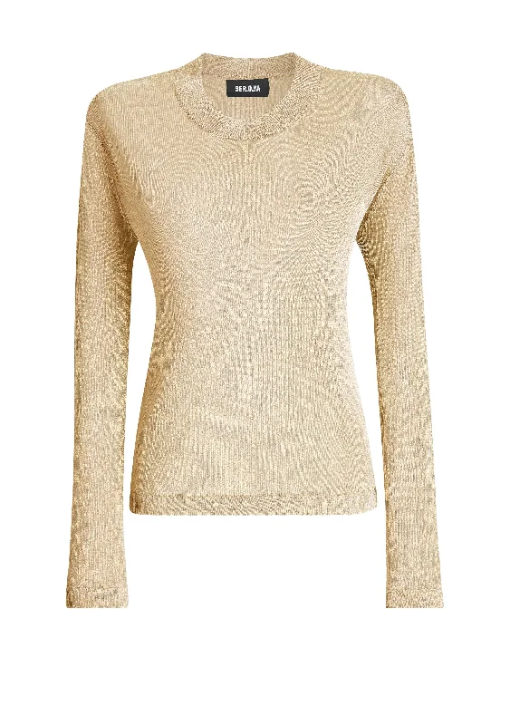 Hana Metallic Knit Top