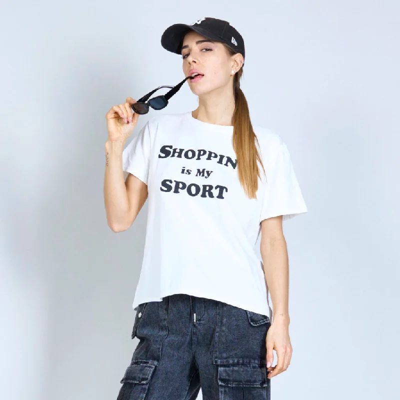 Lowest Prices T-shirt with print "SHOPPING IS MY SPORT" wholesale