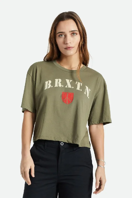 Amazing Deals Peace Shield S/S Skimmer Tee - Olive Surplus