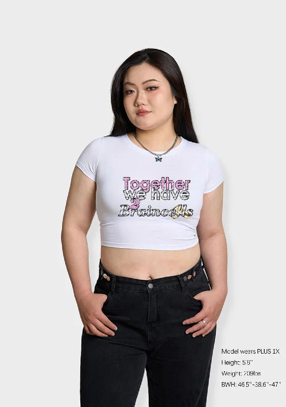 Curvy Together We Have 2 Braincells Baby Tee