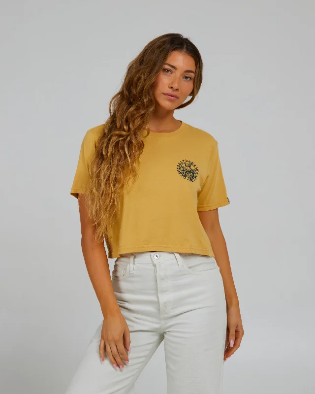 Super Discount My Friend Crop Tee - Dusty Gold