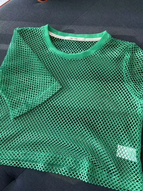 ARROW MESH TOP -GREEN