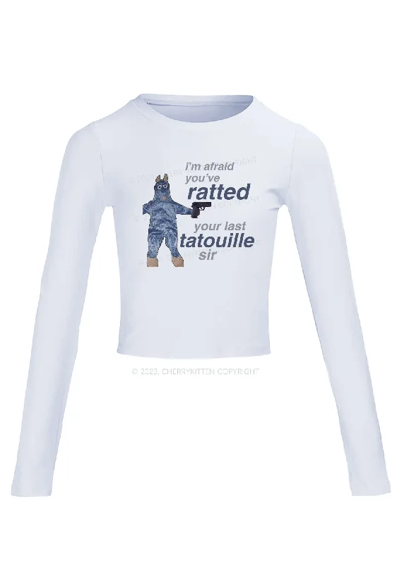 Ratted Last Tatouille Long Sleeve Crop Top Cherrykitten