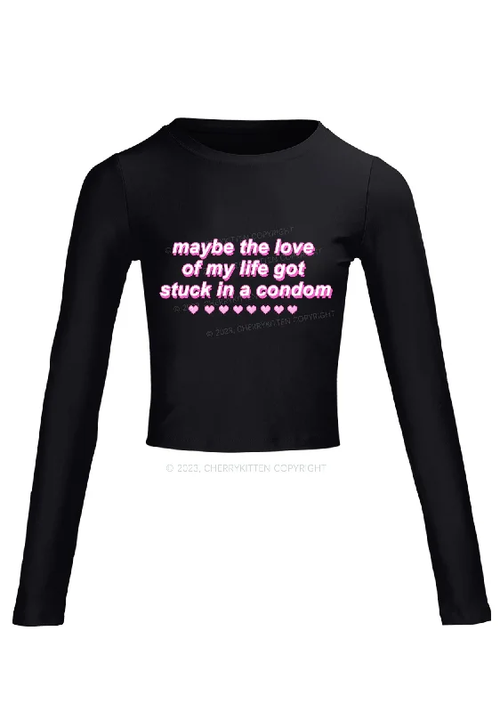 Maybe The Love Of My Life Long Sleeve Crop Top Cherrykitten