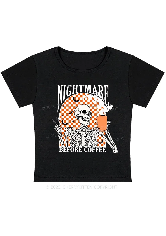 Halloween Nightmare Before Coffee Baby Tee Cherrykitten