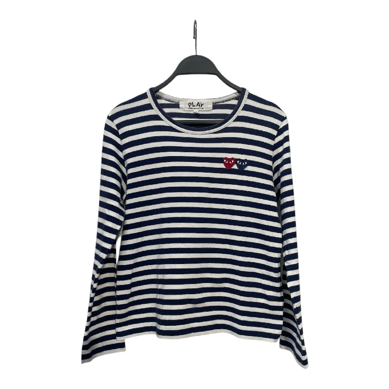 Act Fast PLAY COMME des GARCONS/LS T-Shirt/M/Navy/Cotton/Border/AZ-T227
