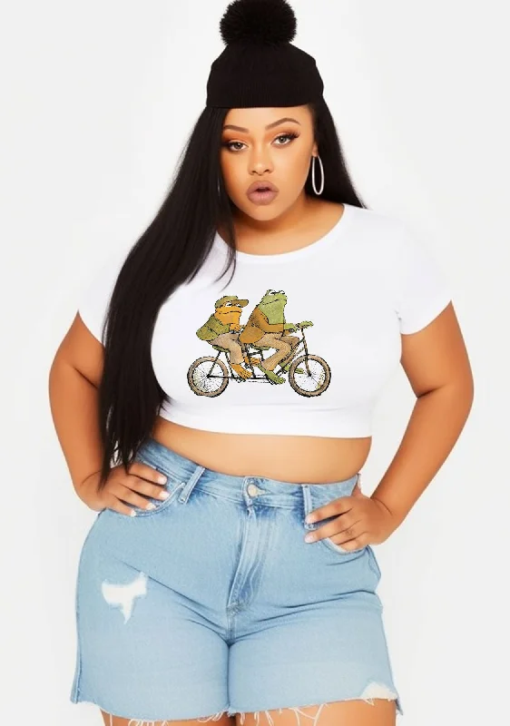 Curvy Frogs Ride Bike Baby Tee