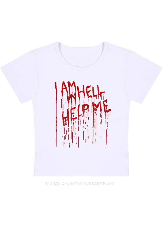 I Am In Hell Help Me Halloween Y2K Baby Tee Cherrykitten