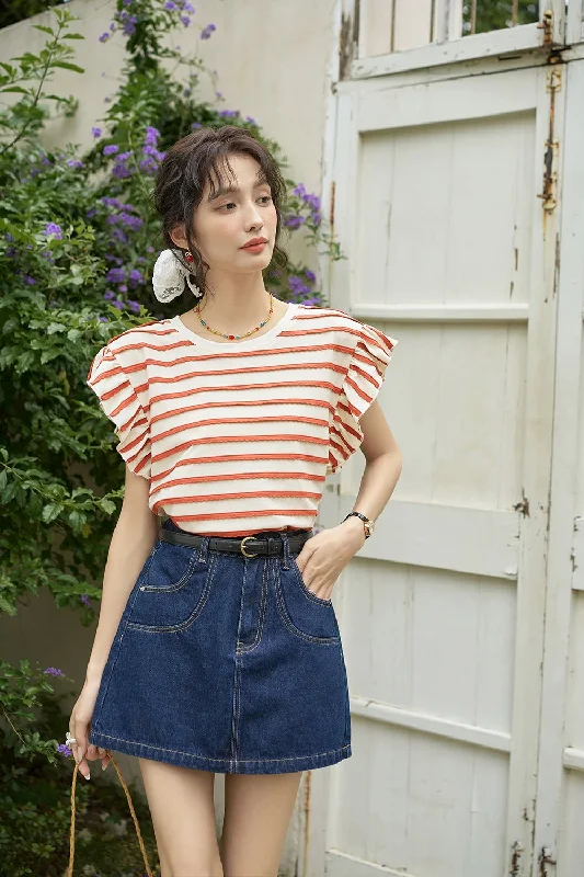 Massive Deals Red Stripe T-shirt for Women