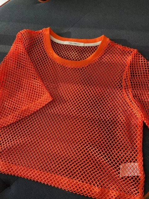 ARROW MESH TOP -ORANGE