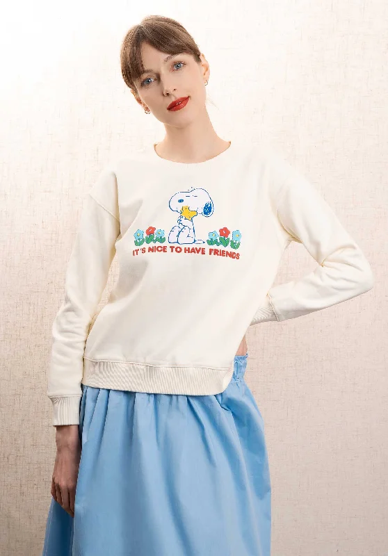 Price Rollback Sweatshirt Mardi Swea Mardi Sweater Ecru-Snoppy