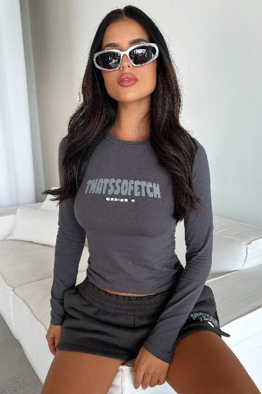 Weekend Shopping Bliss Series 5 Long Sleeve Tee - Charcoal