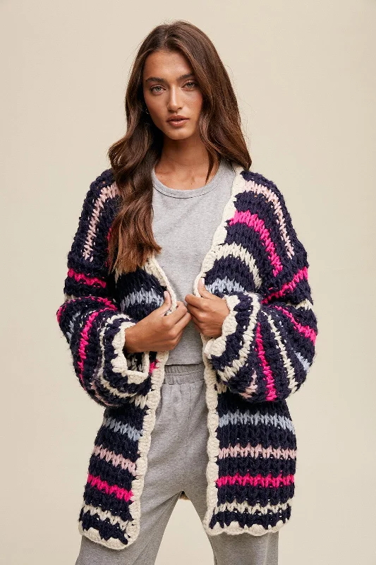 Emelia Striped Open Cardigan