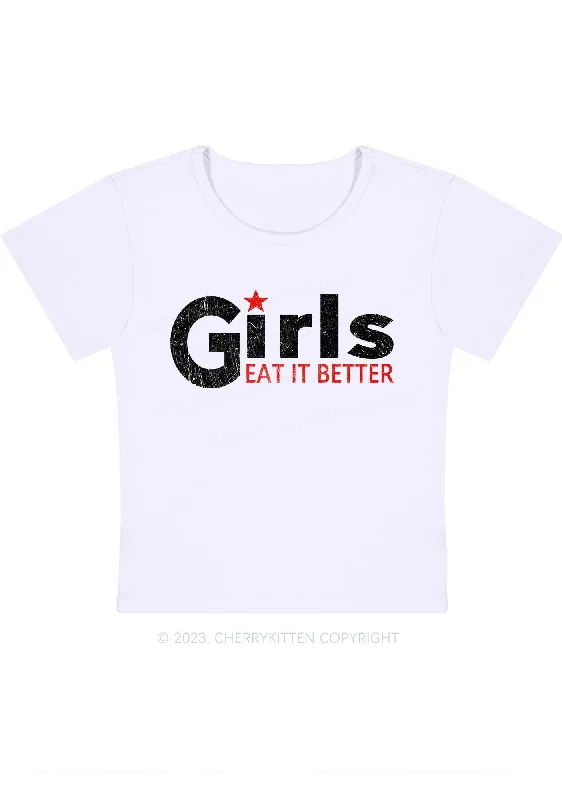 Girls Eat It Better Y2K Baby Tee Cherrykitten