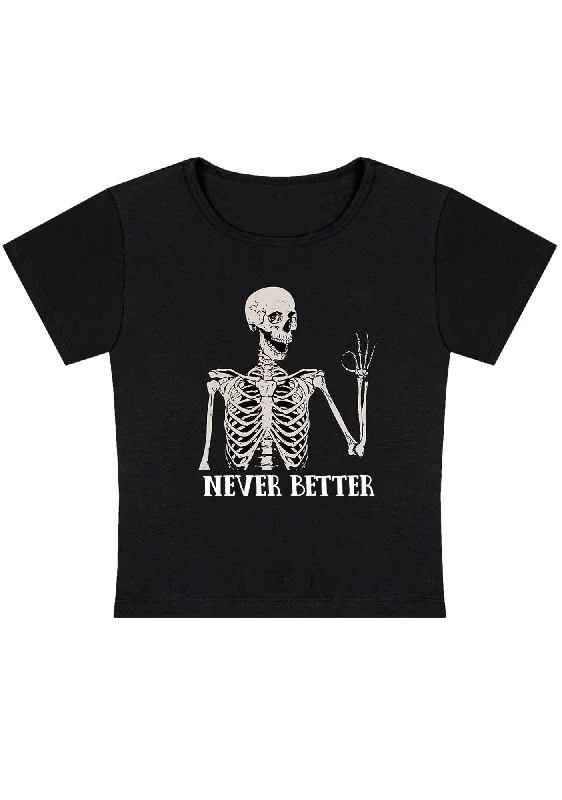 Halloween Skeletons Never Better Y2K Baby Tee