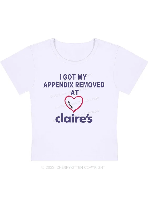 I Got My Appendix Removed At Claire's Y2K Baby Tee Cherrykitten