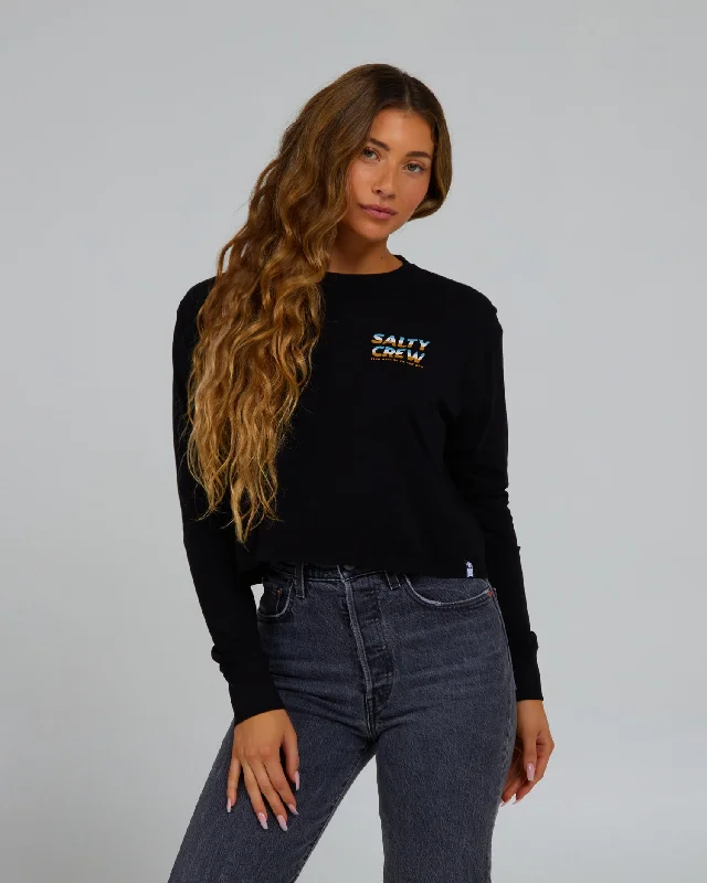 Act Now Boardwalk L/S Crop - Black