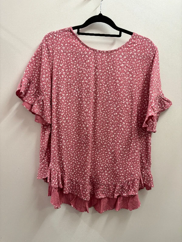 9146 Speckle Blouse Raspberry