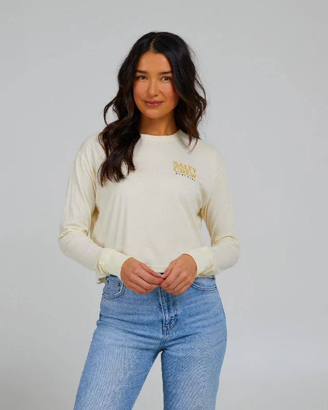 Now Available Surf Check L/S Crop - Off White