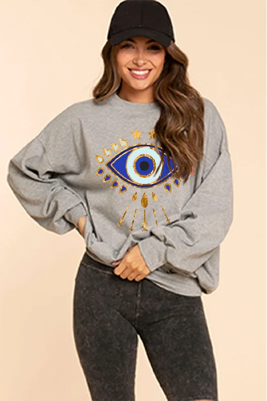 One Evil Eyes Printed French Terry Sweatshirts