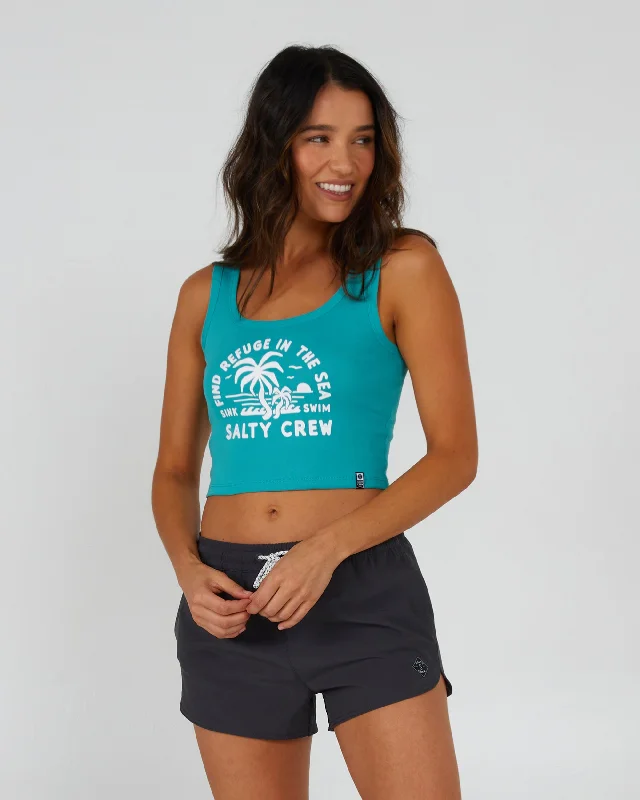 Shop and Save Good Times Tank - Sea Green