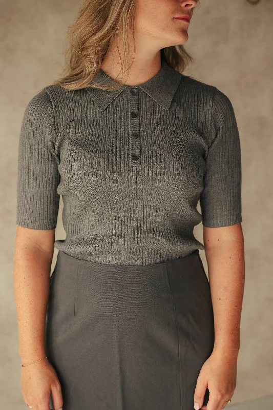 Yaspolina polo top grey