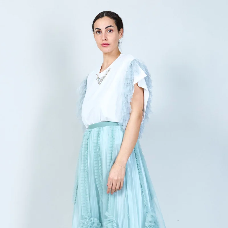 Mega Discount Whimsical tulle-sleeve shirt wholesale