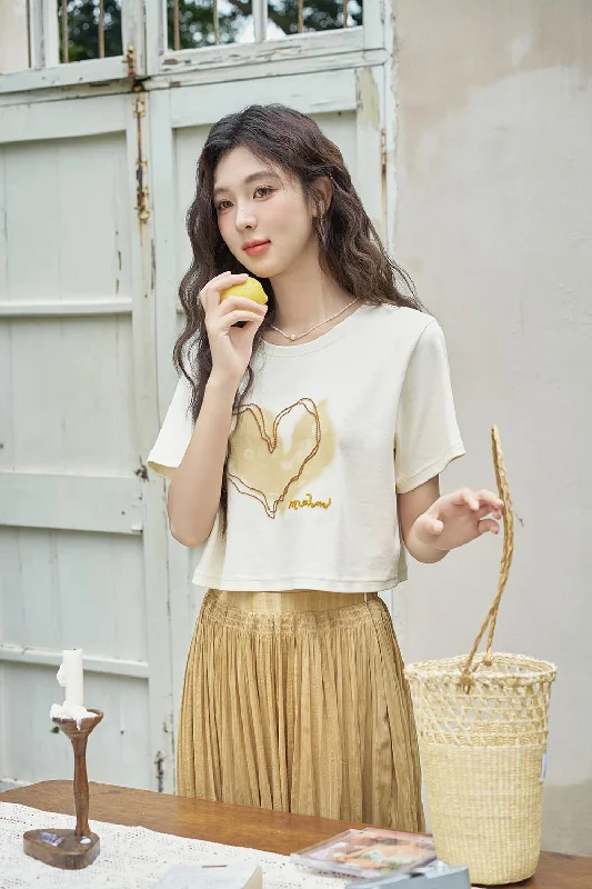 Limited Time Women Print T-shirt and Pleated Skirt Set Separately Sold