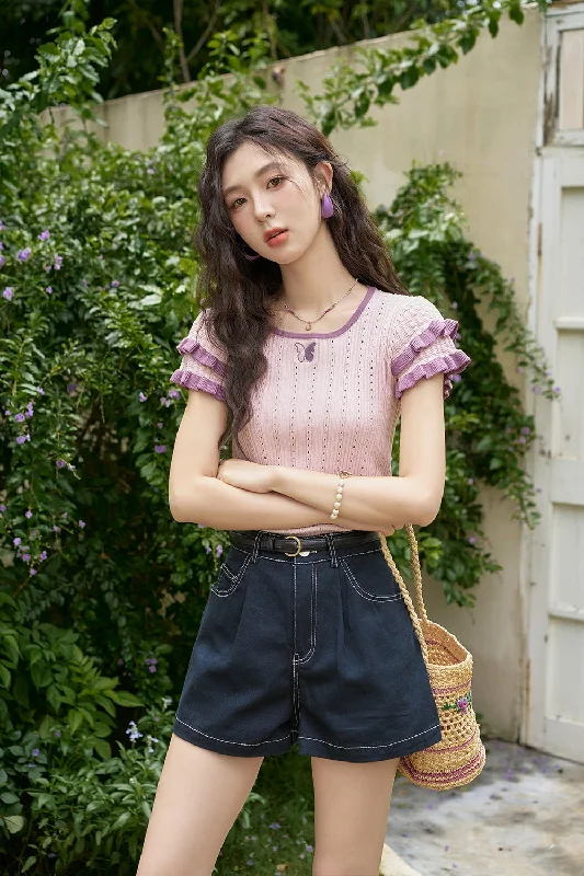 Special Discount Short Sleeve Knit T-shirt for Women