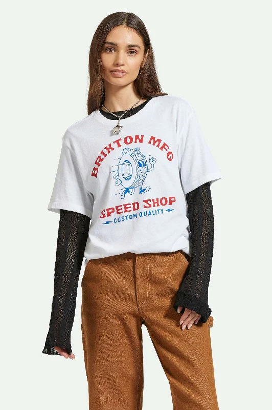 Weekend Offers That Delight Speed Shop Vintage Crew T-Shirt - White