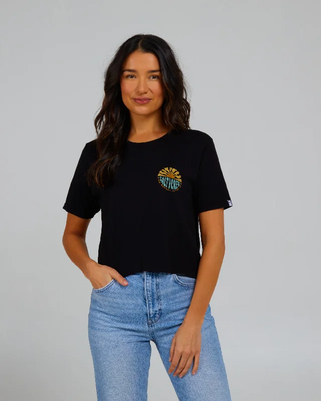 Value Deals Sun Days Crop Tee - Black