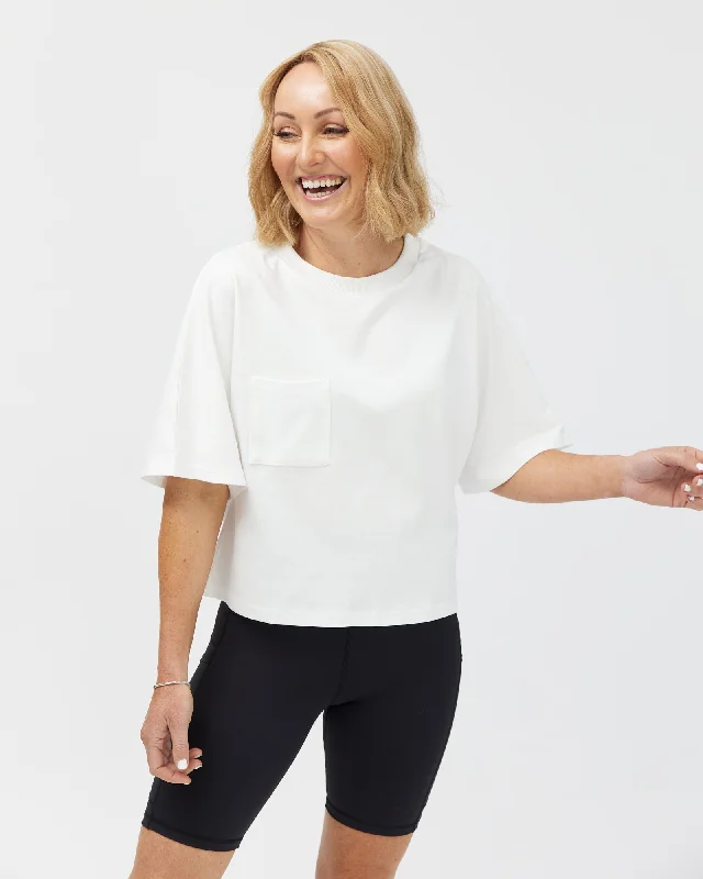 Weekend Bargains to Love Elm Crop Tee - White