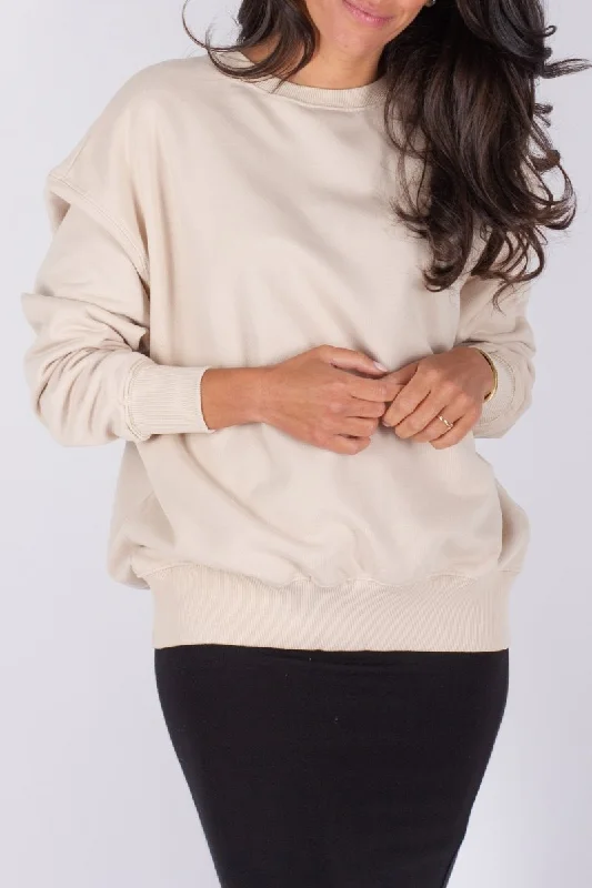 OVERSIZED CREWNECK SWEATSHIRT (BEIGE)