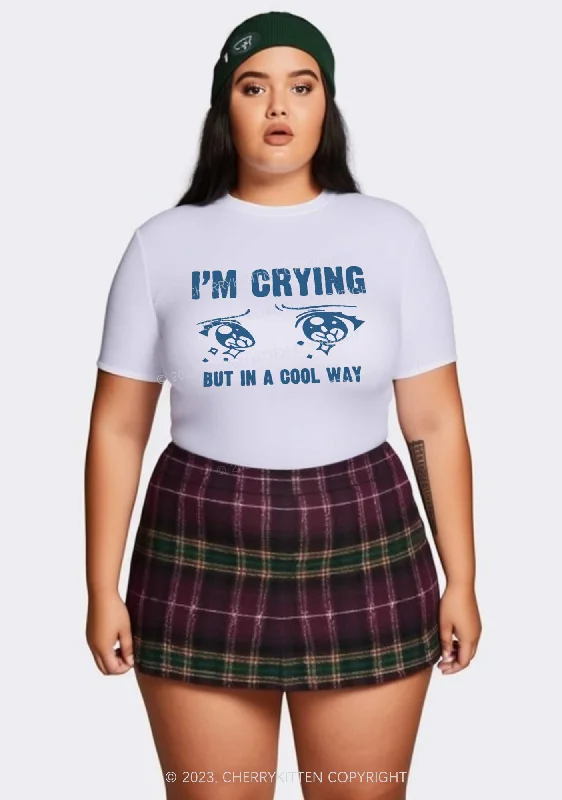 Curvy Crying In A Cool Way Baby Tee Cherrykitten