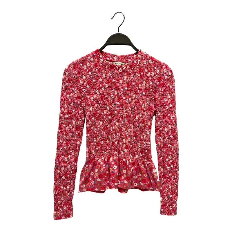 Special Offer BALENCIAGA/LS T-Shirt/S/Floral Pattern/Cotton/PNK/Smock LS Top