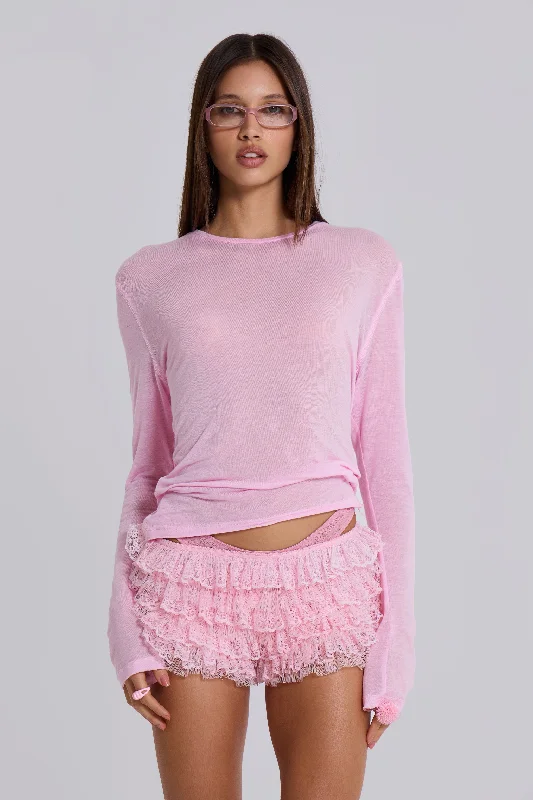 Don’t Miss Out Pink Mist Long Sleeve Top
