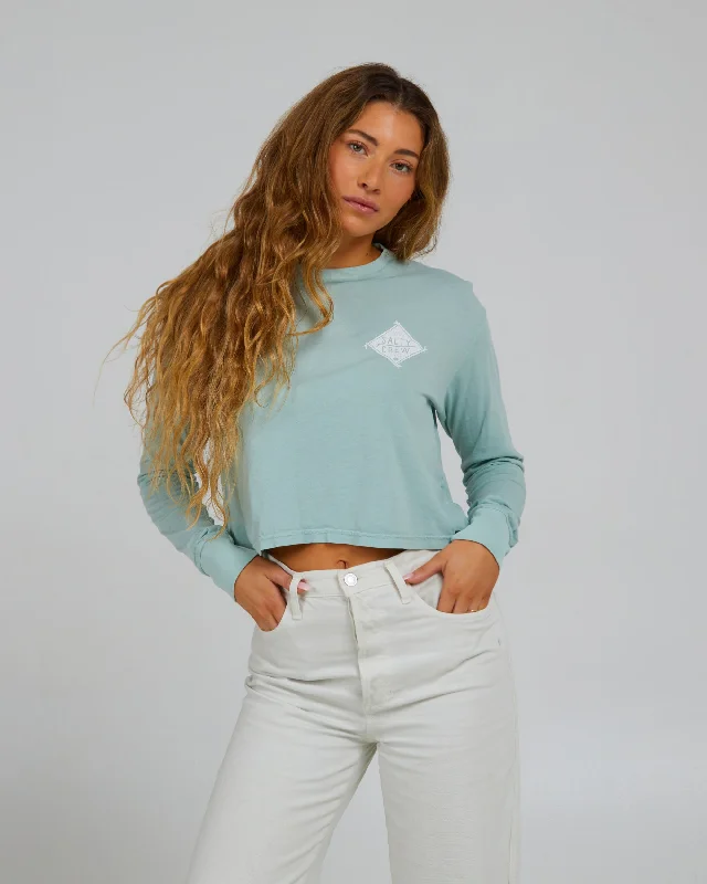 Great Bargain Board Meeting L/S Crop - Cloud Blue