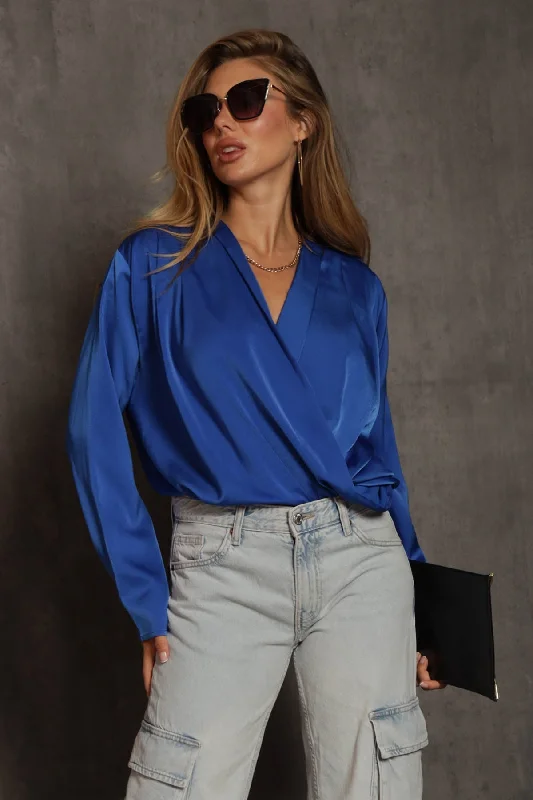 Annalise Satin Wrap Blouse