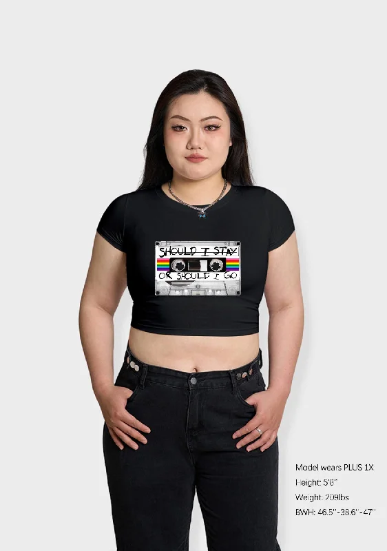 Curvy Should I Stay Or Should I Go Baby Tee