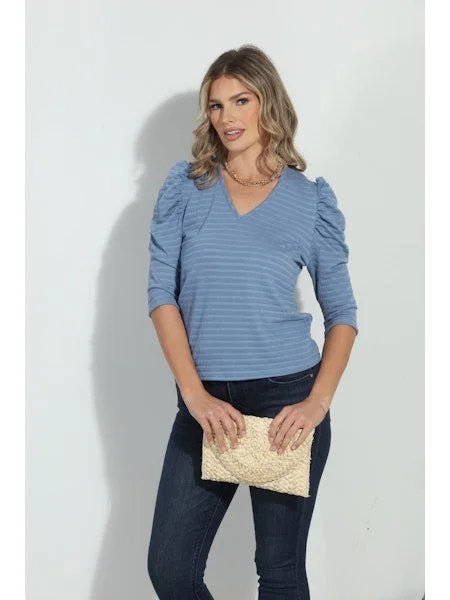 Denim Blue Rib Top