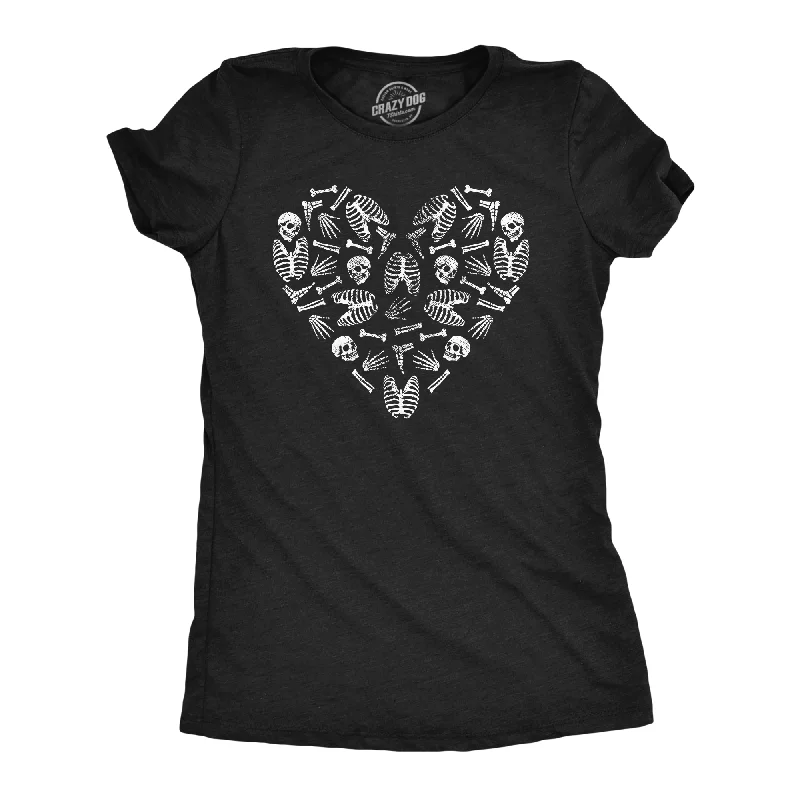 Unwind with Weekend Discounts Heart Skeleton Bones Women's T Shirt