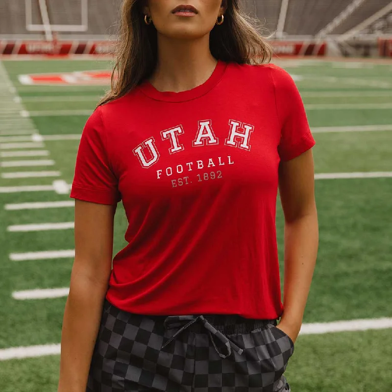 Weekend Savings Spectacular Utah Boyfriend Tee, Red Utah Football