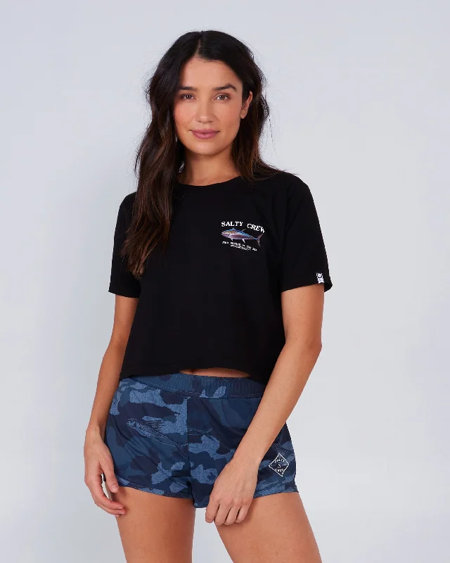 Act Now Big Blue Crop Tee - Black