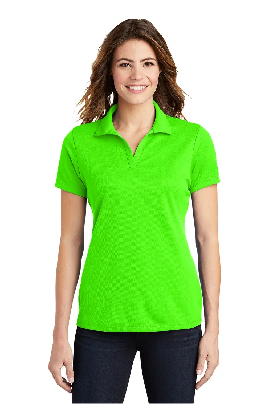 Sport-Tek Womens RacerMesh Moisture Wicking Short Sleeve Polo Shirt - Neon Green